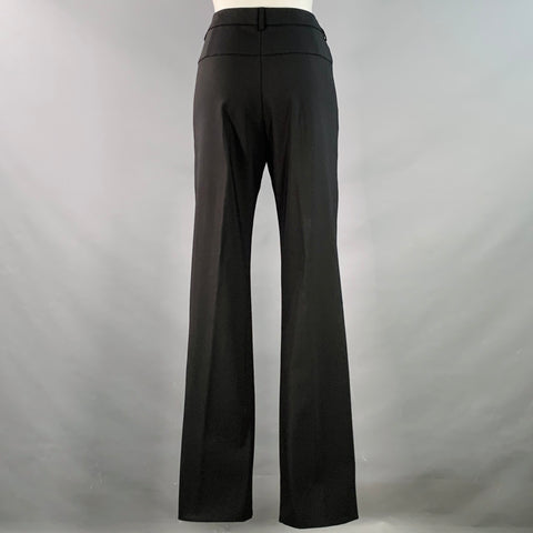 GIORGIO ARMANI Size 6 Black Virgin Wool Blend Straight Dress Pants