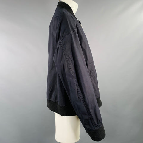 MIHARAYASUHIRO Size 38 Black Cotton Oversized Bomber Jacket