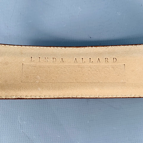LINDA ALLARD Taille S Marron Cognac Ceinture Boucle Recouverte Cuir Lézard