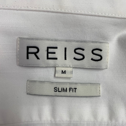 REISS Size M White Slim Fit Long Sleeve Shirt