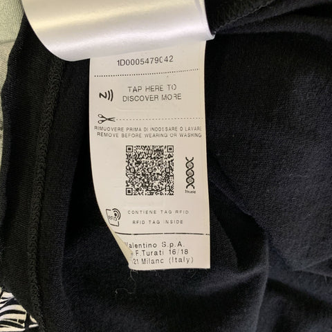 VALENTINO Size L Black Multi Color Graphic Cotton Oversized T shirt