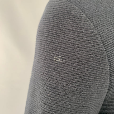 ME+EM SS22 Size 6 Navy Gold Cotton Blend Ribbed Half Placket Pullover