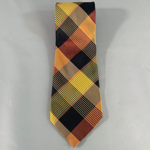 GIANFRANCO FERRE Multi Color Plaid Silk Tie