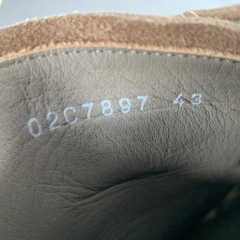 RICK OWENS Size 10 Grey Cream Leather Lace-Up Sneakers