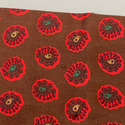 VINTAGE Brown Red Paisley Scarf