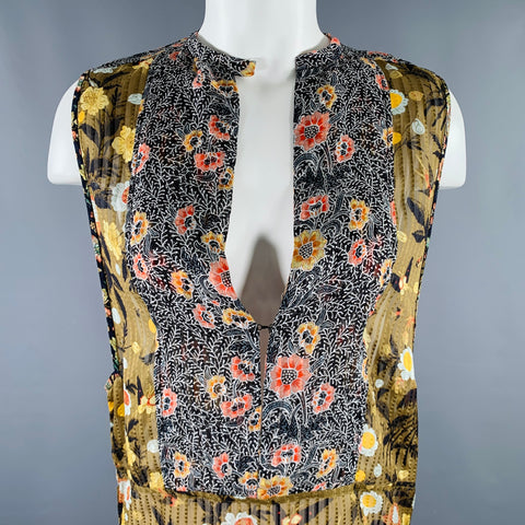 ISABEL MARANT Size 2 Multi Color Silk Floral Sleeveless Casual Top