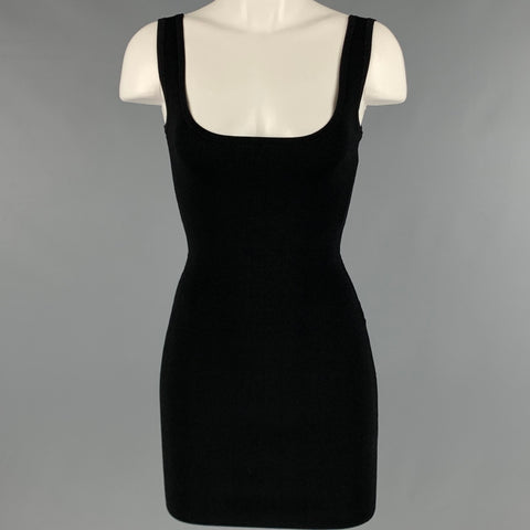 CALVIN KLEIN Taille XS Noir Jersey Tank Bodycon Mini Robe