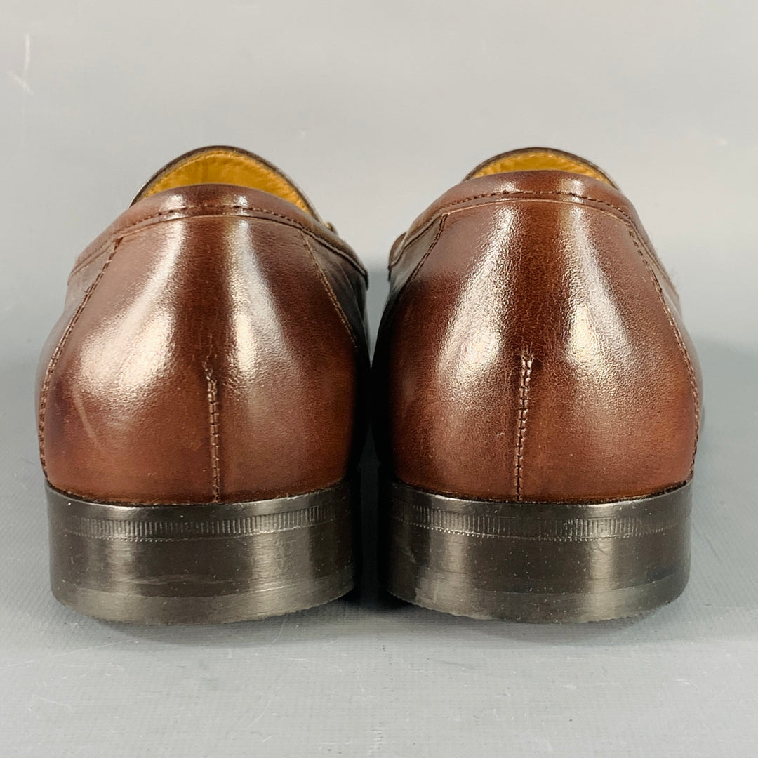 COLE HAAN Vintage Size 7 Ascot II Brown Gold Leather Horsebit Loafer Flats