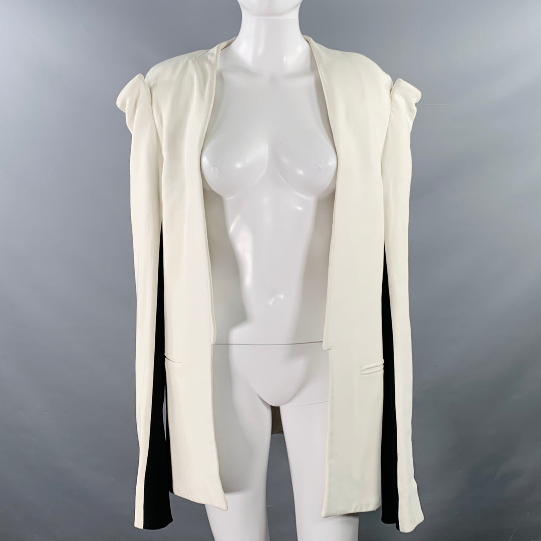 GARETH PUGH SS09 Size M White Black  Two Tone Open Front Coat