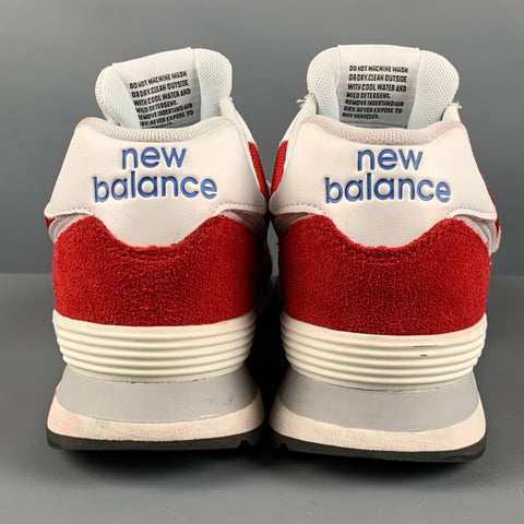 NEW BALANCE 574 Size 9.5 Red White U574EW2 Sneakers