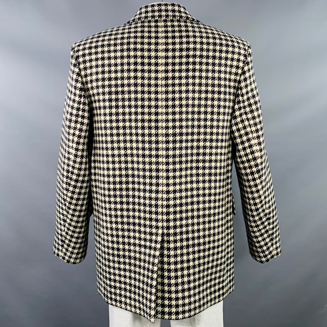 AMI by ALEXANDRE MATTIUSSI Size 48 Black Cream Wool Houndstooth Jacket