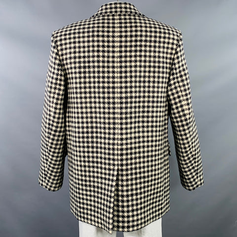AMI by ALEXANDRE MATTIUSSI Size 48 Black Cream Wool Houndstooth Jacket