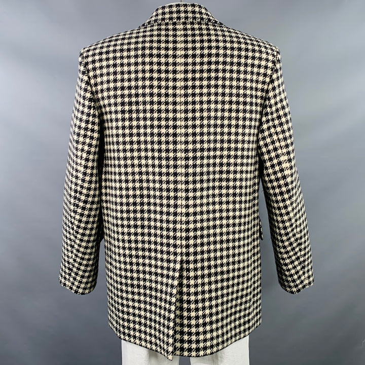 AMI by ALEXANDRE MATTIUSSI Size 48 Black Cream Wool Houndstooth Jacket