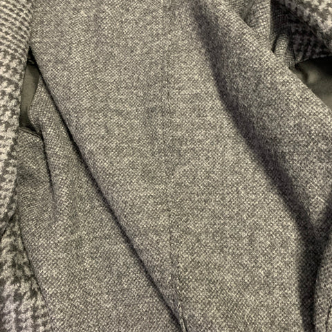 ELEVENTY Size 36 Grey Black Glenplaid Wool Blend Coat