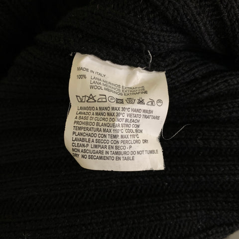 AVON CELLI Size XL Black Ribbed Merino Wool Button Up Cardigan