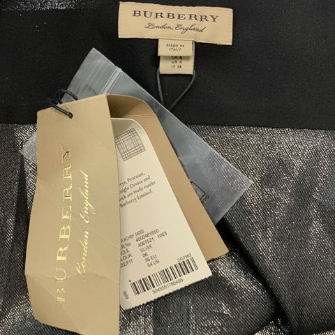 BURBERRY Taille 4 Chemise boutonnée en soie dorée métallisée