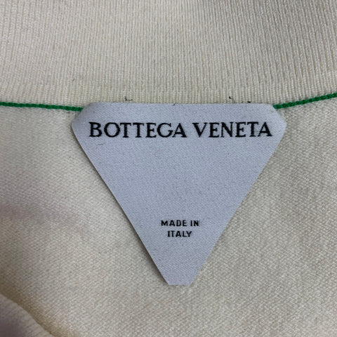 BOTTEGA VENETA Size XL Beige Wool Blend Jersey Short Sleeve Polo