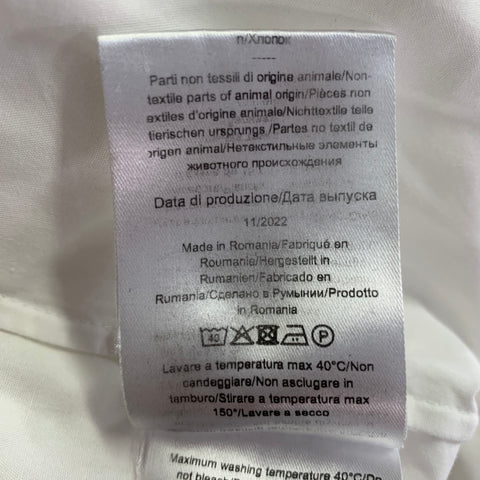 MANTU Size M White Cotton Fringe Belted Midi Dress