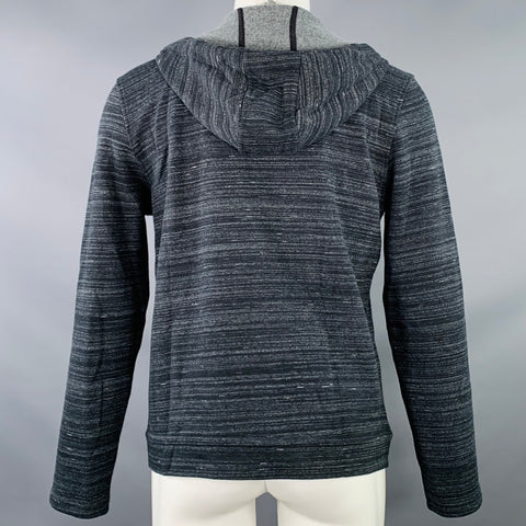 JOHN VARVATOS * U.S.A. Size M Grey Charcoal Heather Cotton Blend Hooded Zip Up Jacket