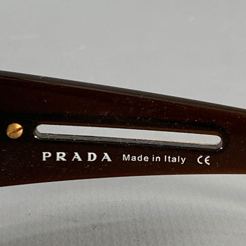 PRADA Gold Black Metal Shield Sunglasses