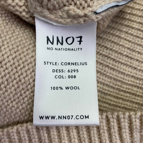 NN07 Size S Beige Knit Wool Turtleneck Sweater