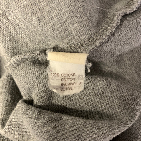 BRUNELLO CUCINELLI Size L Grey White Cotton Long Sleeve Polo