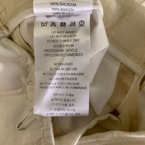 OFFICINE GENERALE Size 32 Cream Stripe Cotton Drawstring Casual Pants