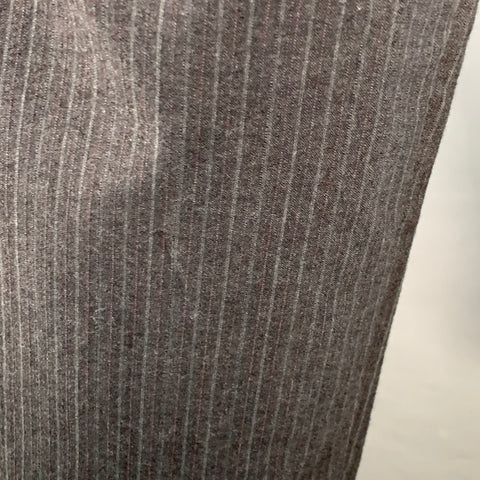 ARPENTEUR Size 32 Grey Charcoal Stripe Wool Pleated Dress Pants