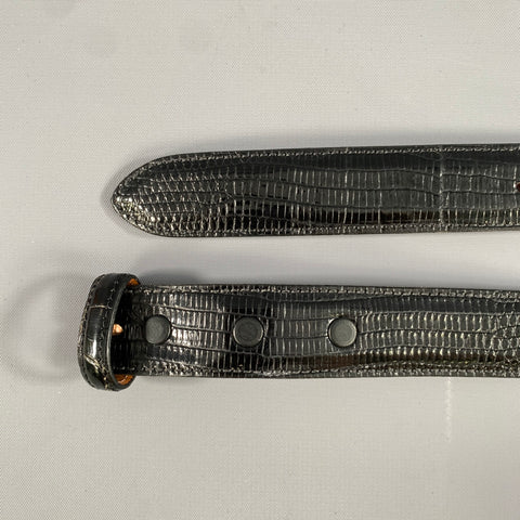 COACH Size 38 Black Crackled Lizard Belt