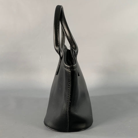 LONGCHAMP Black Canvas Faux Leather Shoulder Handbag