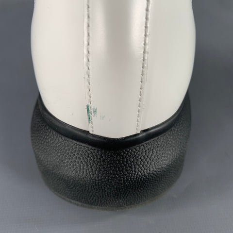 ALEXANDER MCQUEEN Size 9 White Black Leather Chelsea Ankle Boots