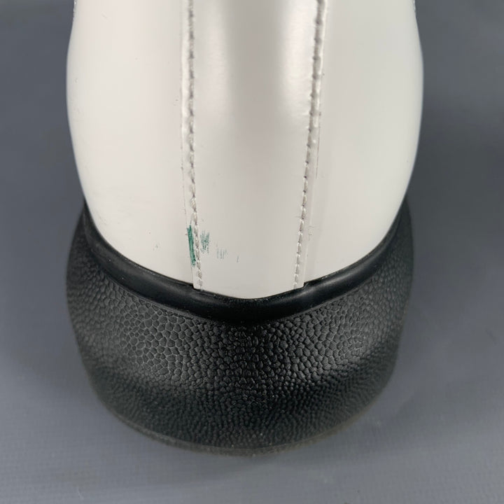 ALEXANDER MCQUEEN Size 9 White Black Leather Chelsea Ankle Boots