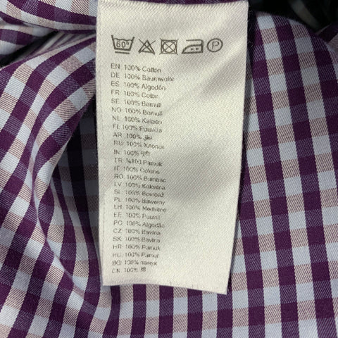 ETON Size M Purple Blue Gingham Cotton Long Sleeve Shirt