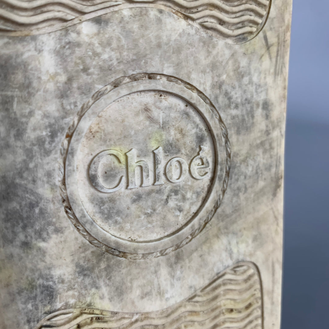 CHLOE Size 8 Black Leather Lace Sneakers