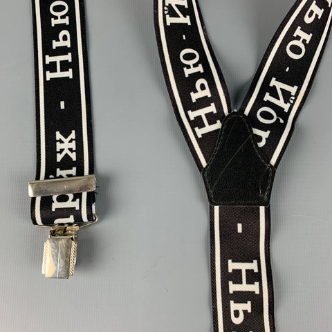 JEAN PAUL GAULTIER Black White Print Suspenders