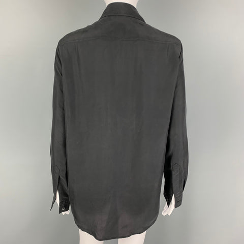 MCQ by ALEXANDER MCQUEEN Size XS Black Silk Patch Pockets Shirt