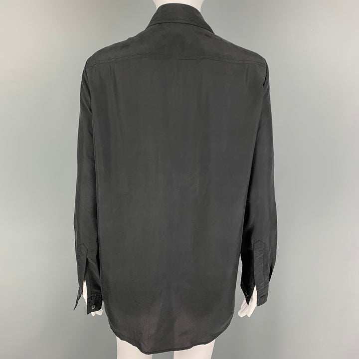 MCQ by ALEXANDER MCQUEEN Size XS Black Silk Patch Pockets Shirt