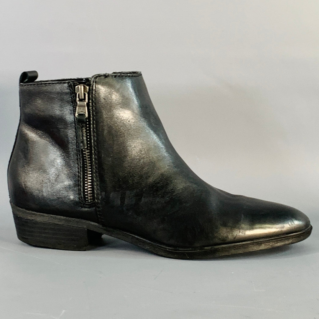 LAUREN by RALPH LAUREN Size 10 Shira Black Leather Double Side Zipper Boots