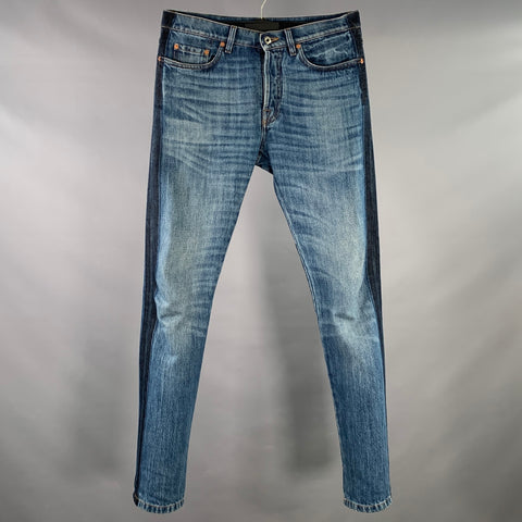 VALENTINO Size 30 Indigo Wash Denim Straight Button Fly Jeans