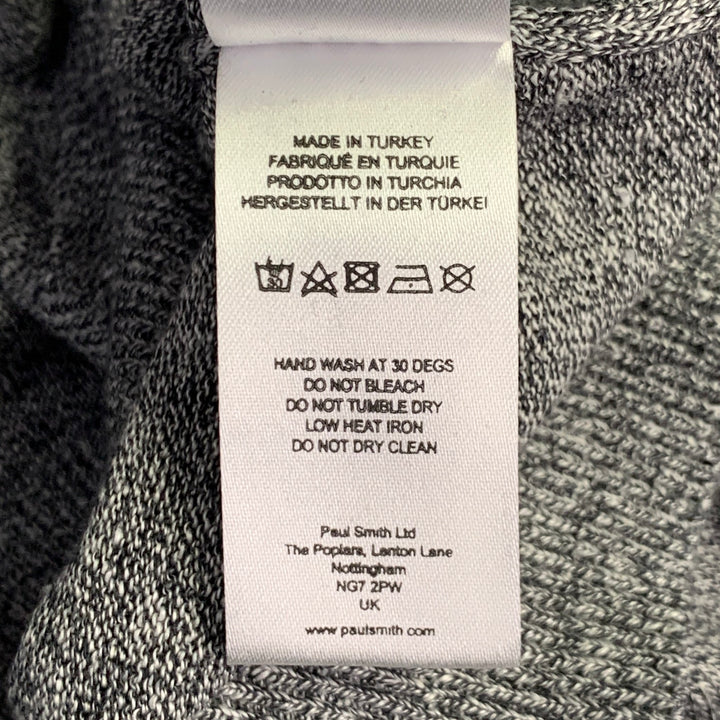 PAUL SMITH Size L Heather Grey Multi Color Color Block Cotton Wool Crew Neck Pullover