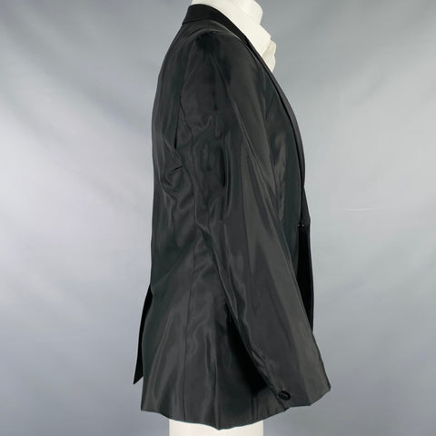 VERSACE COLLECTION Size 40 Black Acetate Blend Peak Lapel Sport Coat