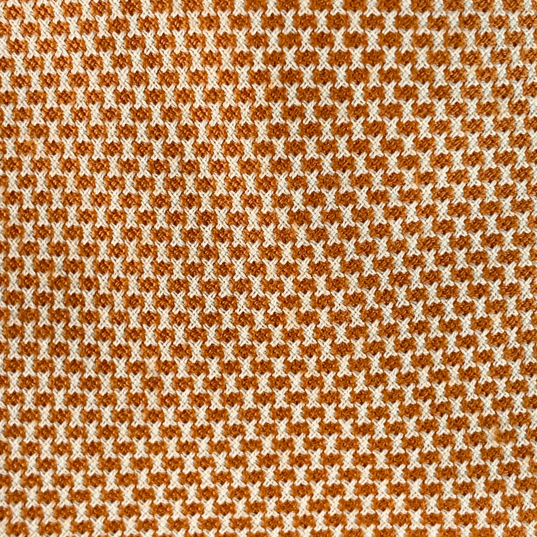 ARMANI COLLEZIONI Orange White Woven Wool Cotton Tie