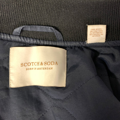 SCOTCH AND SODA Size S Black Navy & Gold Sun Polyester Blend Zip Up Jacket