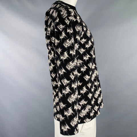 ERL Size XL Black White Graphic Cotton Crew Neck Pullover