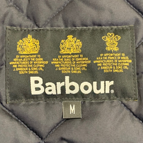 BARBOUR Size M Navy Quilted Polyester Zip Snaps Vest