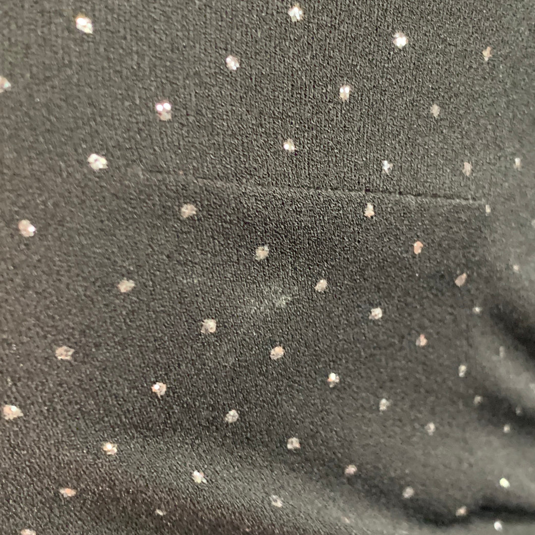 MARC JACOBS RUNWAY Size 10 Black Silver Dots Long Sleeve High Neck Bow A-Line Dress