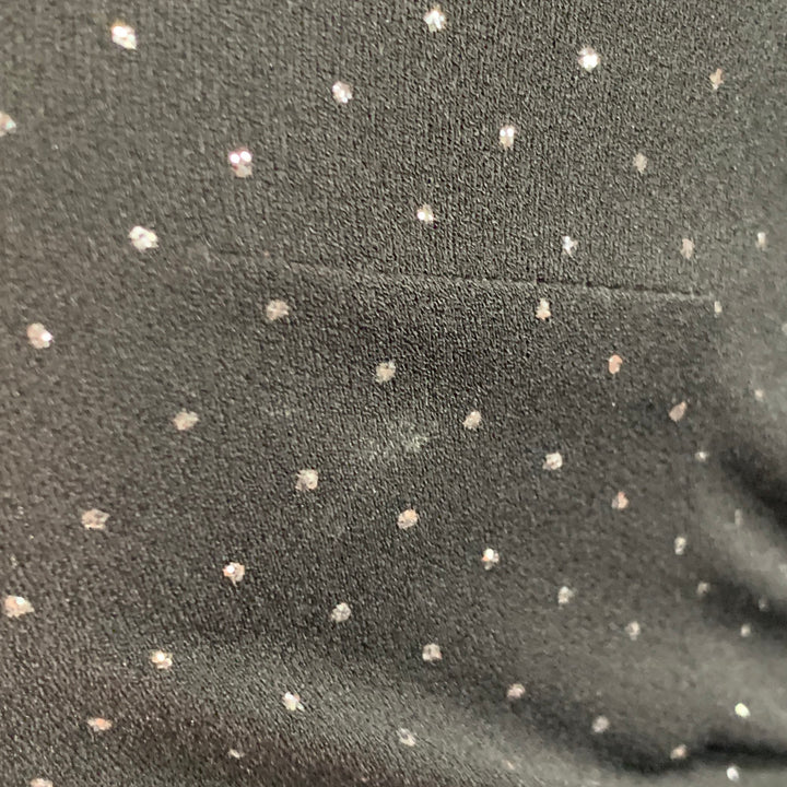 MARC JACOBS RUNWAY Size 10 Black Silver Dots Long Sleeve High Neck Bow A-Line Dress