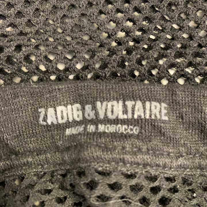ZADIG & VOLTAIRE Size S Black Mesh Henley Vest