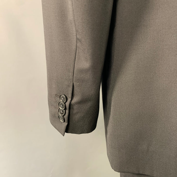 DOLCE & GABBANA Size 46 Black Virgin Wool Blend Notch Lapel Suit