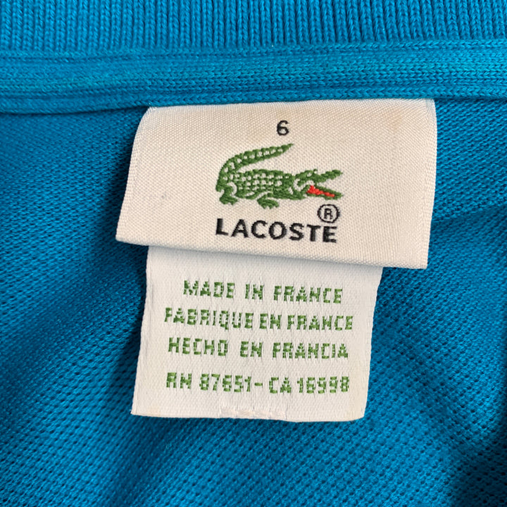 LACOSTE Size XL Aqua Cotton Buttoned Polo
